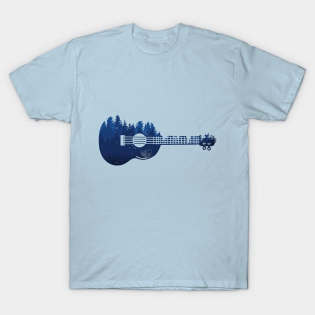 Ukulele forest silhouette T-Shirt by Emart